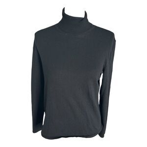Chicos Sweater Womens 2 Turtleneck Stretch Pullover‎ Black Casual Ladies